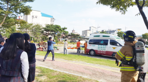 함양여중, 함양소방서 합동소방훈련 실시 