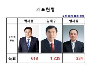 도의원 군의원 개표가 진행
