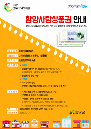 함양사랑상품권이 지역경제 활성화 이끈다!