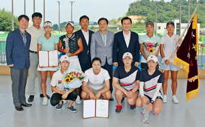 한국실업테니스연맹전 함양대회 대구시청·한국도로공사 남녀단체전 우승 