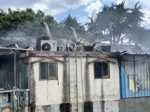 함양 상림 인근 숯불 고깃집 연통에서 화재
