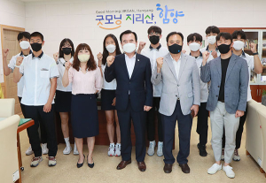 서춘수 함양군수, 전국육상경기대회 출전 선수단 격려