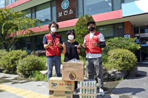 화마 이겨낸 함양 Q마트, 보건소에 간식 기부