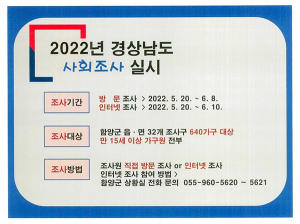 함양군 2022년 경남사회조사 실시