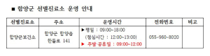 함양군 보건소 내 선별진료소 운영시간 5월 5일부터 조정