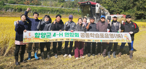 함양군4-H연합회 벼 수확 구슬땀 결실 수확