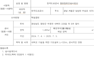 소하천 점용 연장 허가 고시(공고)