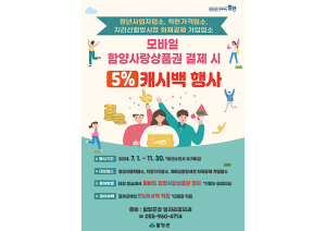 함양사랑상품권 5% 캐시백 지원사업 실시