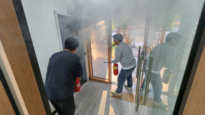 백전면사무소, 소방서와 합동 소방훈련 실시