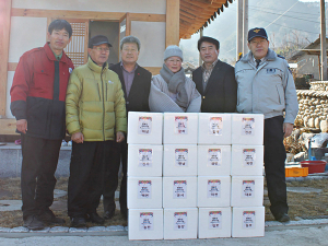 휴천면 견불사 독거노인 팥죽 전달