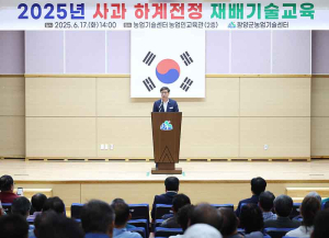 함양군, 사과 하계전정 재배 기술 교육 실시