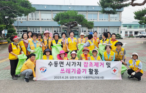 수동면 적십자봉사회, 환경정화 활동 실시